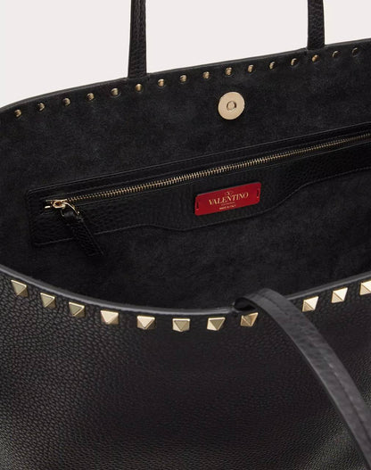 Cuero | Garavani Rockstud tote bag in grainy calfskin leather