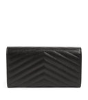 Saint Laurent Cassandre matelassé envelope leather wallet on chain