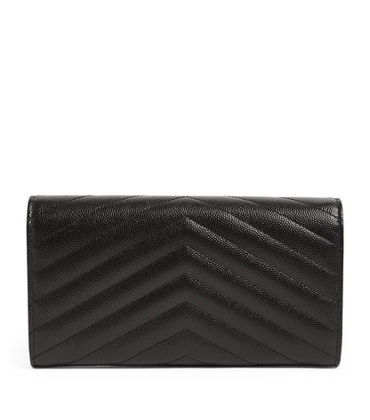Cuero | Cassandre matelassé envelope leather wallet on chain