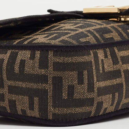 Cuero | Tobacco Zucca Jacquard Canvas Medium Baguette Bag