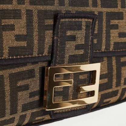 Cuero | Tobacco Zucca Jacquard Canvas Medium Baguette Bag