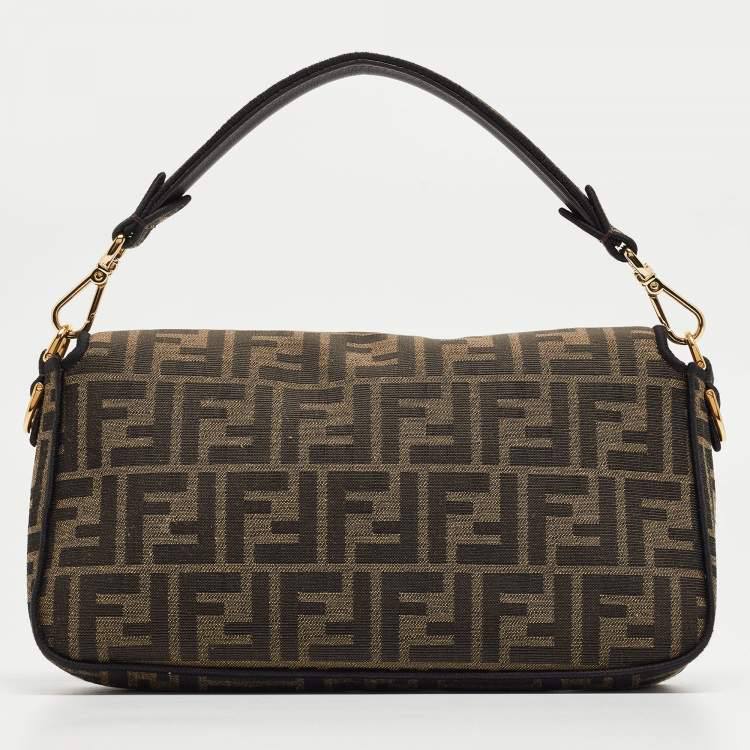 Cuero | Tobacco Zucca Jacquard Canvas Medium Baguette Bag