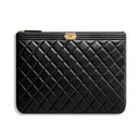 Chanel Pouch in Lambskin Leather-Black