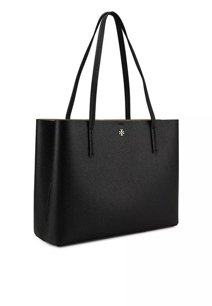 Cuero | Black Center Zip Tote Bag
