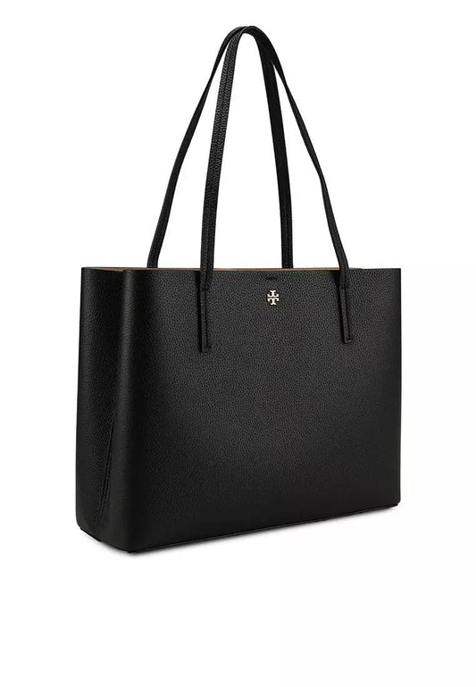 Cuero | Black Center Zip Tote Bag
