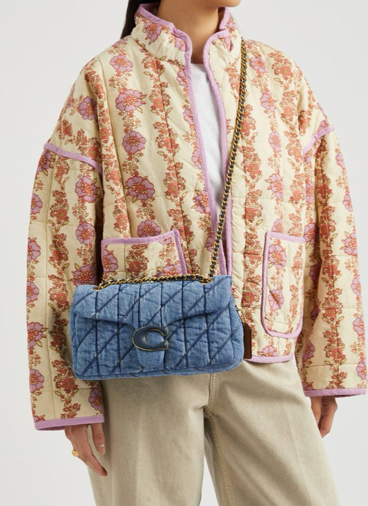 Cuero | Tabby 26 quilted denim shoulder bag