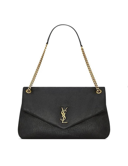 Cuero | Calypso Large Bag In Grained Lambskin - Black