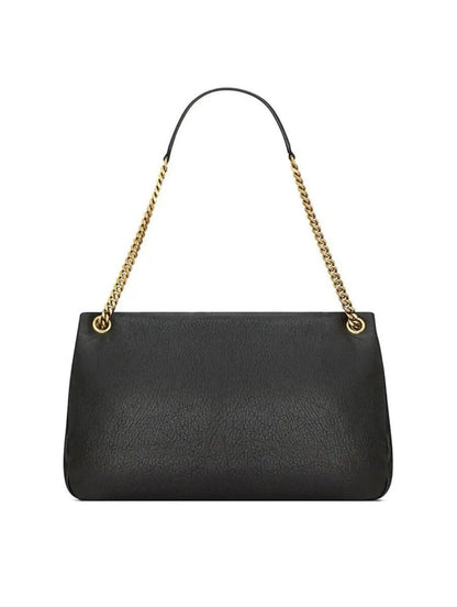 Cuero | Calypso Large Bag In Grained Lambskin - Black