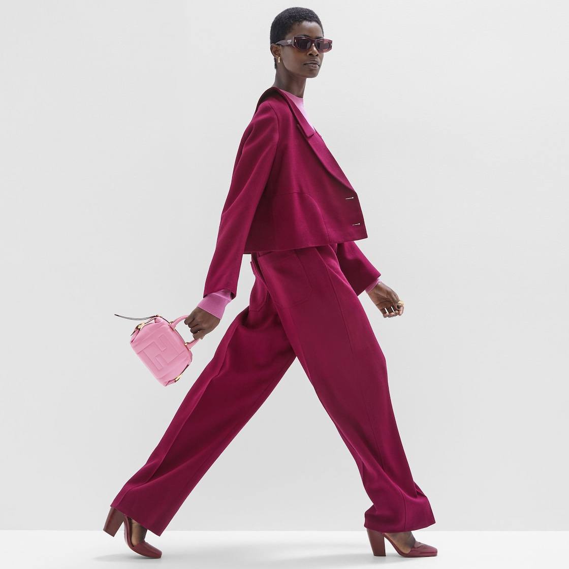 Cuero | Mini FF Cube Bag In Nappa Leather Pink
