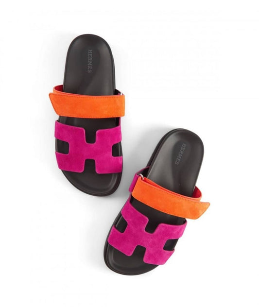 Cuero | Chypre Pink Sandals Slides