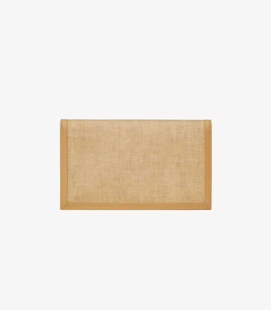 Cuero | UPTOWN POUCH IN MICRO RAFFIA NATURAL HAY & BLUSHYSL