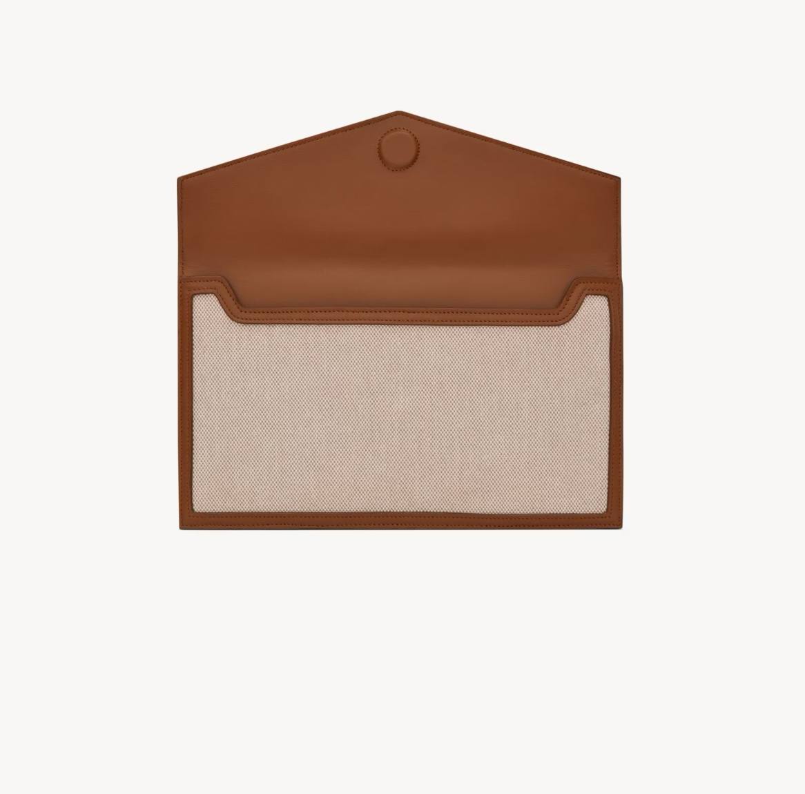 Cuero | UPTOWN POUCH IN CANVAS AND SMOOTH LEATHER NATURAL BEIGE