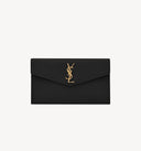 YSL UPTOWN POUCH IN GRAIN DE POUDRE LEATHER BLACK