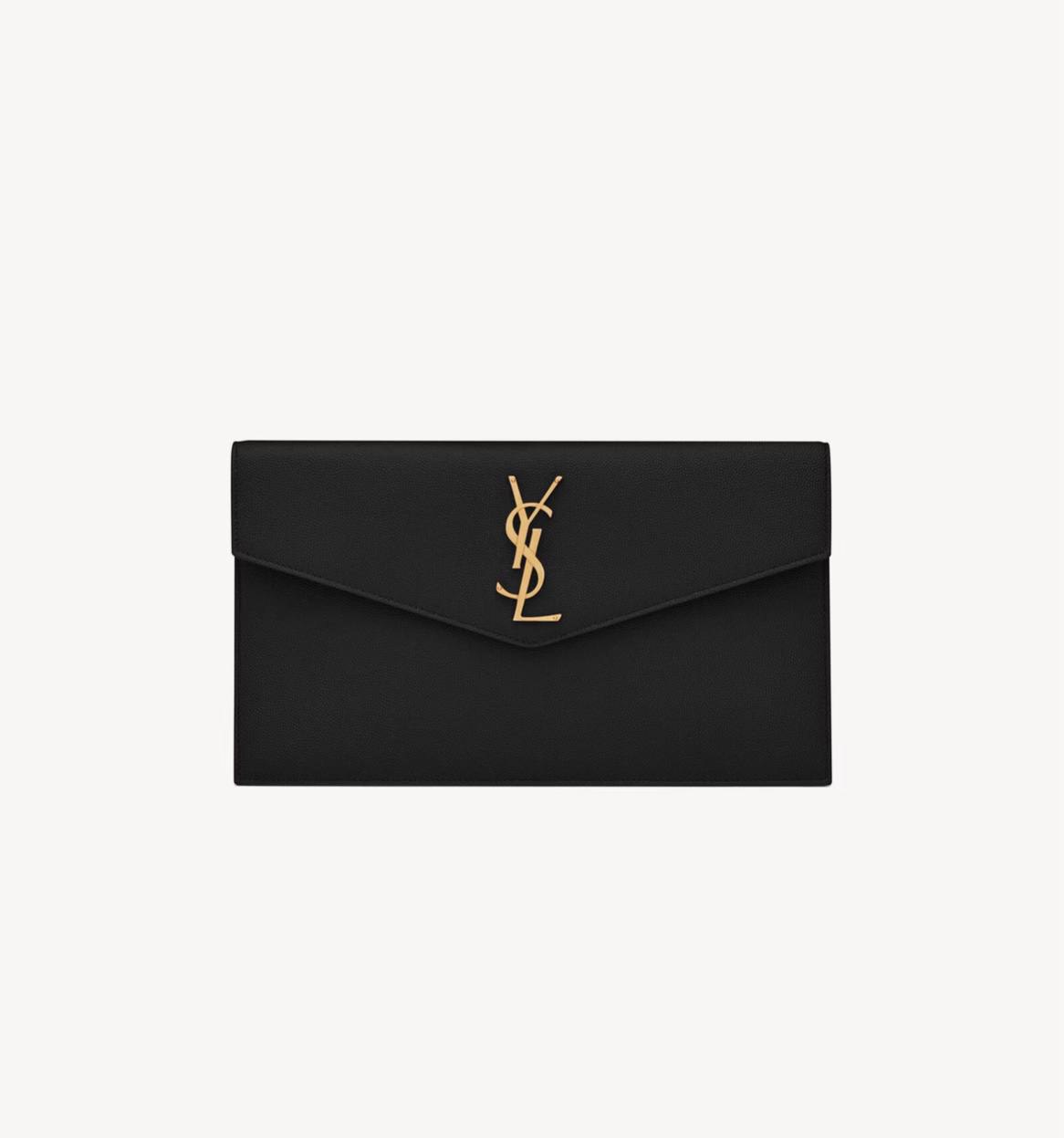 Cuero | UPTOWN POUCH IN GRAIN DE POUDRE LEATHER BLACK