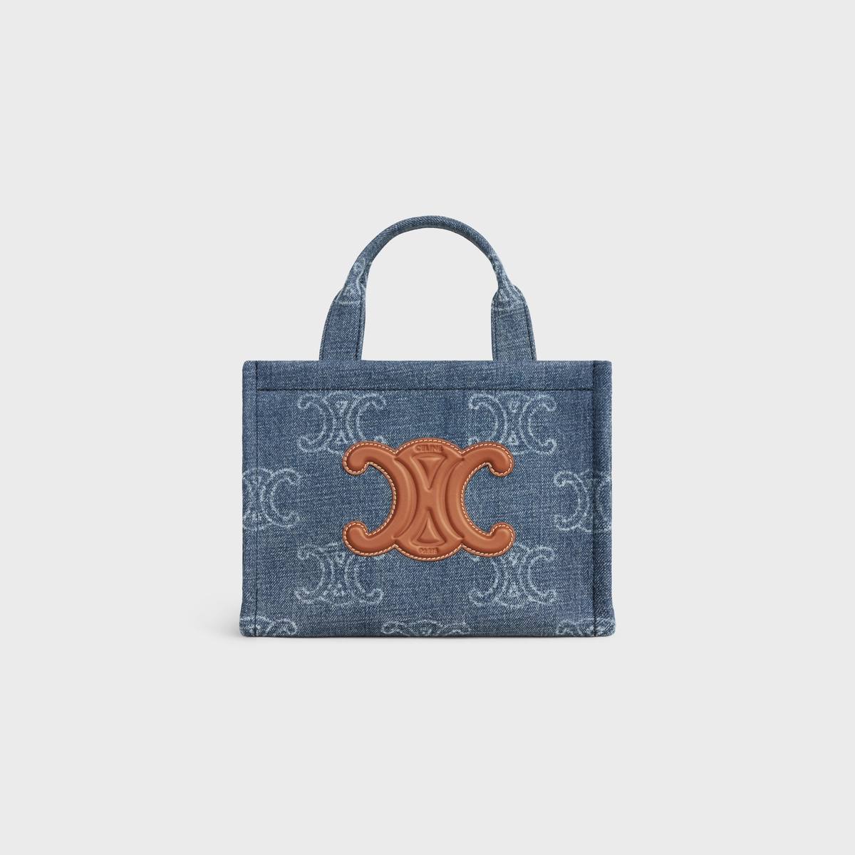 Cuero | small cabas thais in Denim with Triomphe all-over and calfskin