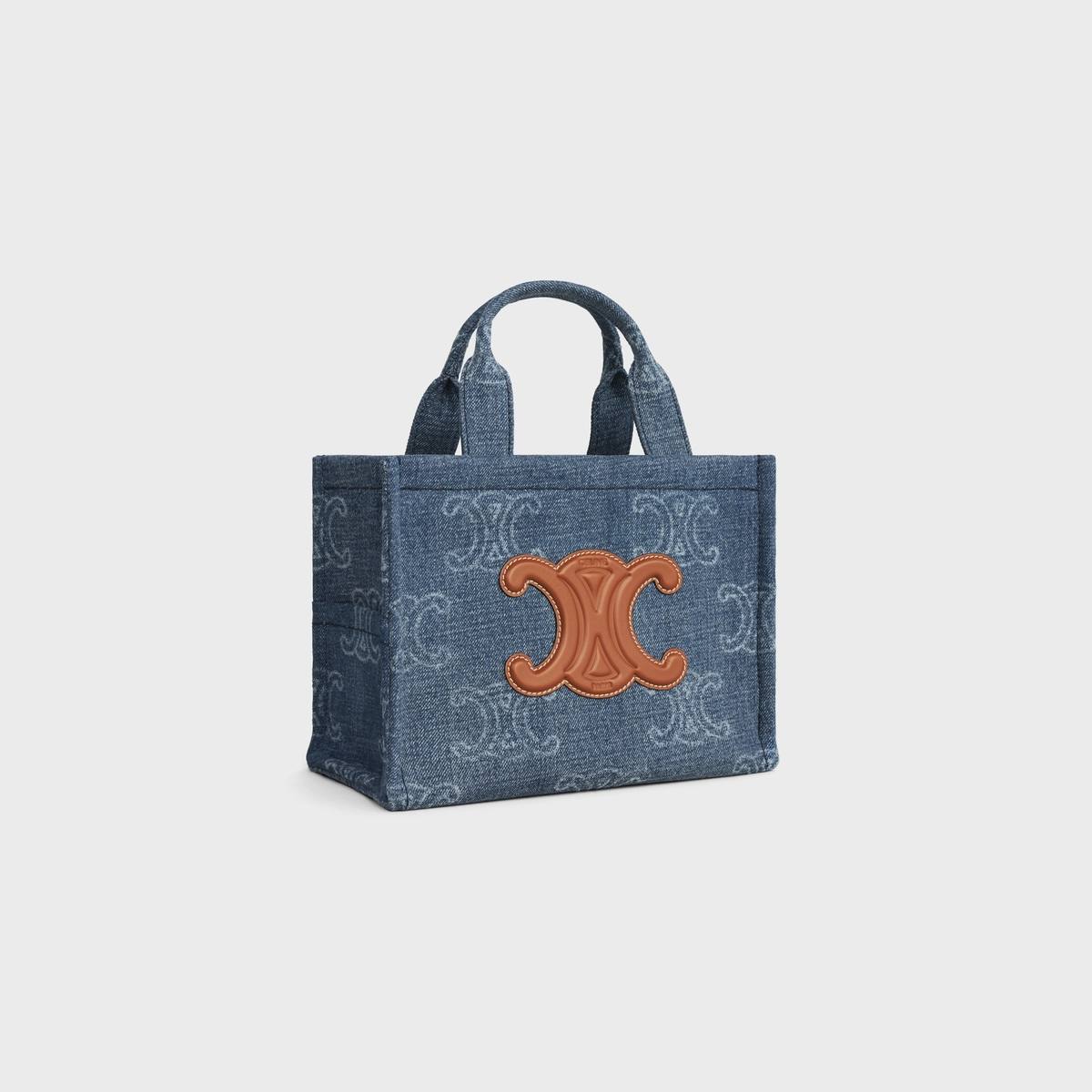Cuero | small cabas thais in Denim with Triomphe all-over and calfskin
