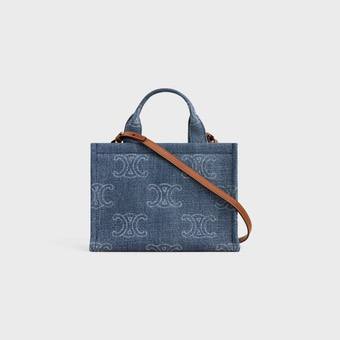 Cuero | small cabas thais in Denim with Triomphe all-over and calfskin
