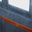 Celine small cabas thais in Denim with Triomphe all-over and calfskin