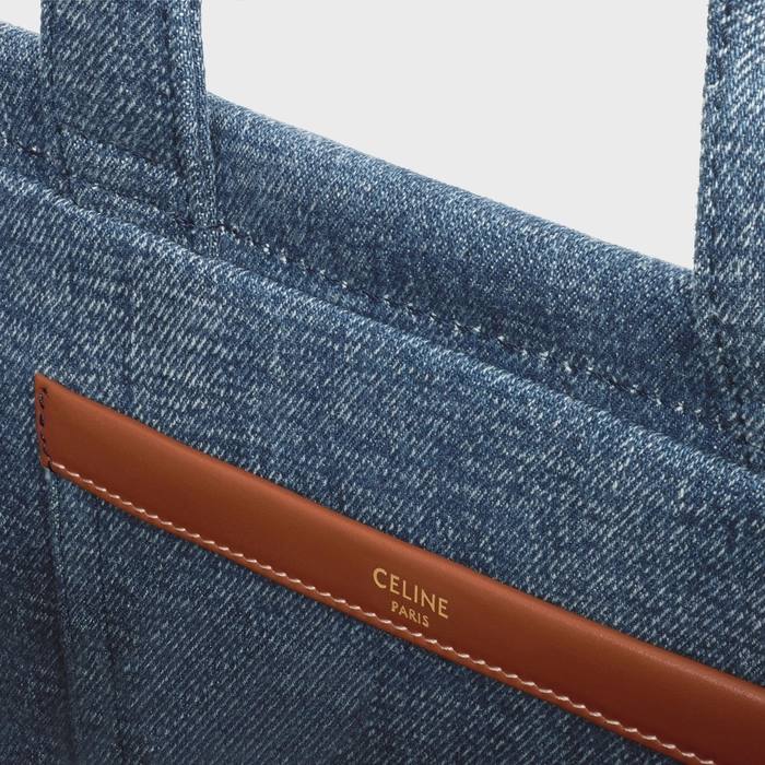 Cuero | small cabas thais in Denim with Triomphe all-over and calfskin