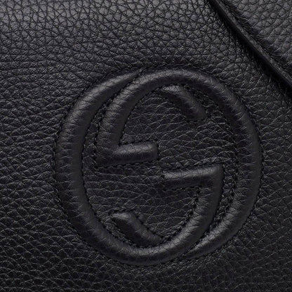 Cuero | Black Pebbled Leather Soho Wallet On Chain