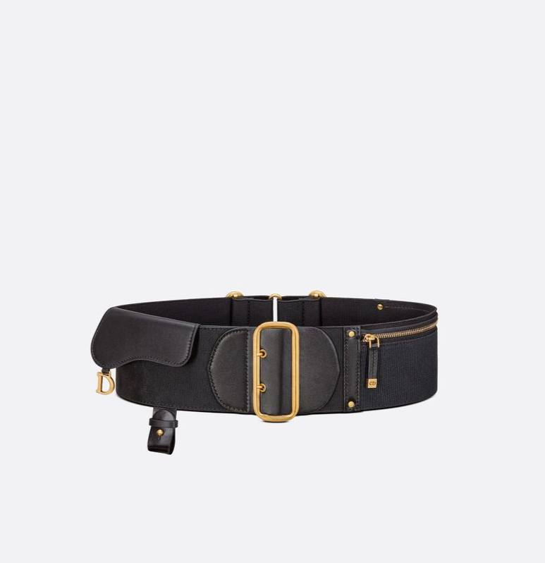 Cuero | Saddle Belt Black Smooth Calfskin and Technical Fabric