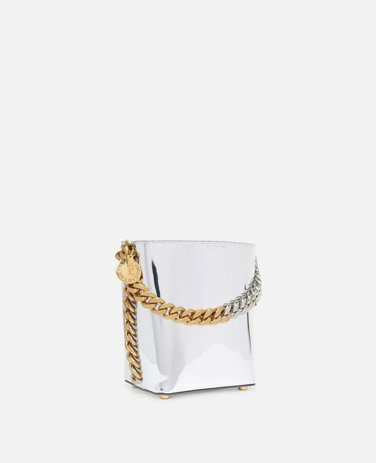 Cuero | Frayme Mirrored Chrome-Finish Bucket Bag