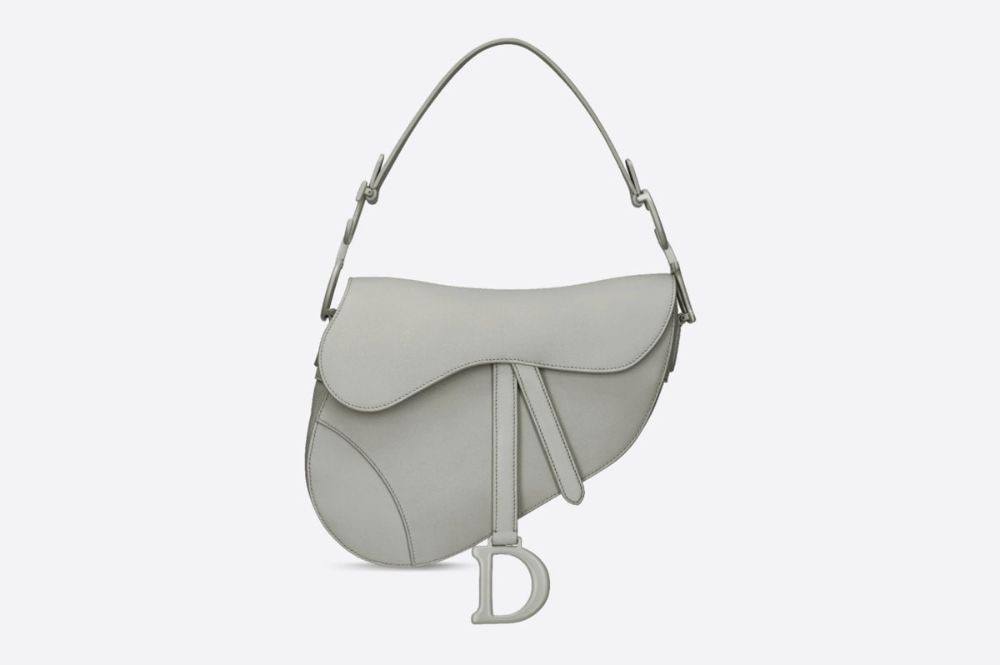 Cuero | Ultra Matte Calfskin Saddle Bag Grey