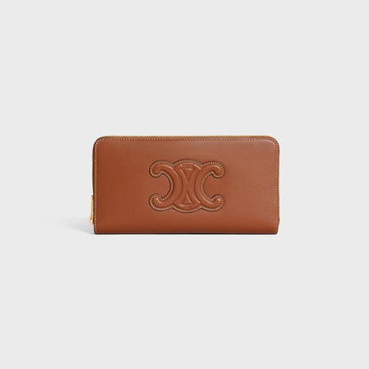 Cuero | LARGE ZIPPED WALLET CUIR TRIOMPHE IN SMOOTH CALFSKIN