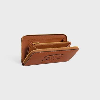 Cuero | LARGE ZIPPED WALLET CUIR TRIOMPHE IN SMOOTH CALFSKIN