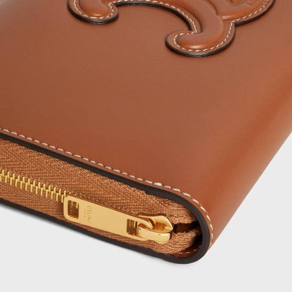 Cuero | LARGE ZIPPED WALLET CUIR TRIOMPHE IN SMOOTH CALFSKIN