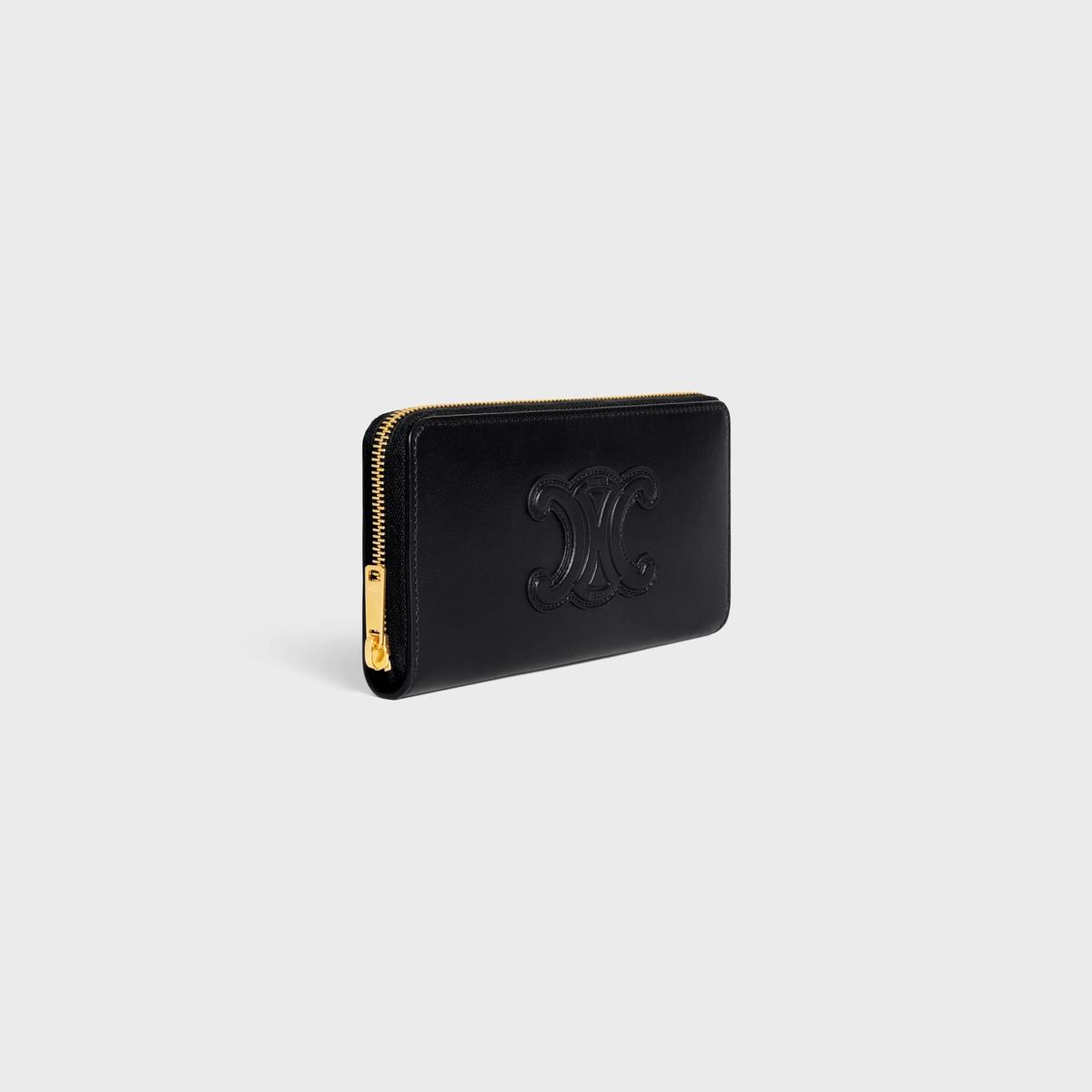 Cuero | LARGE ZIPPED WALLET CUIR TRIOMPHE IN SMOOTH CALFSKIN