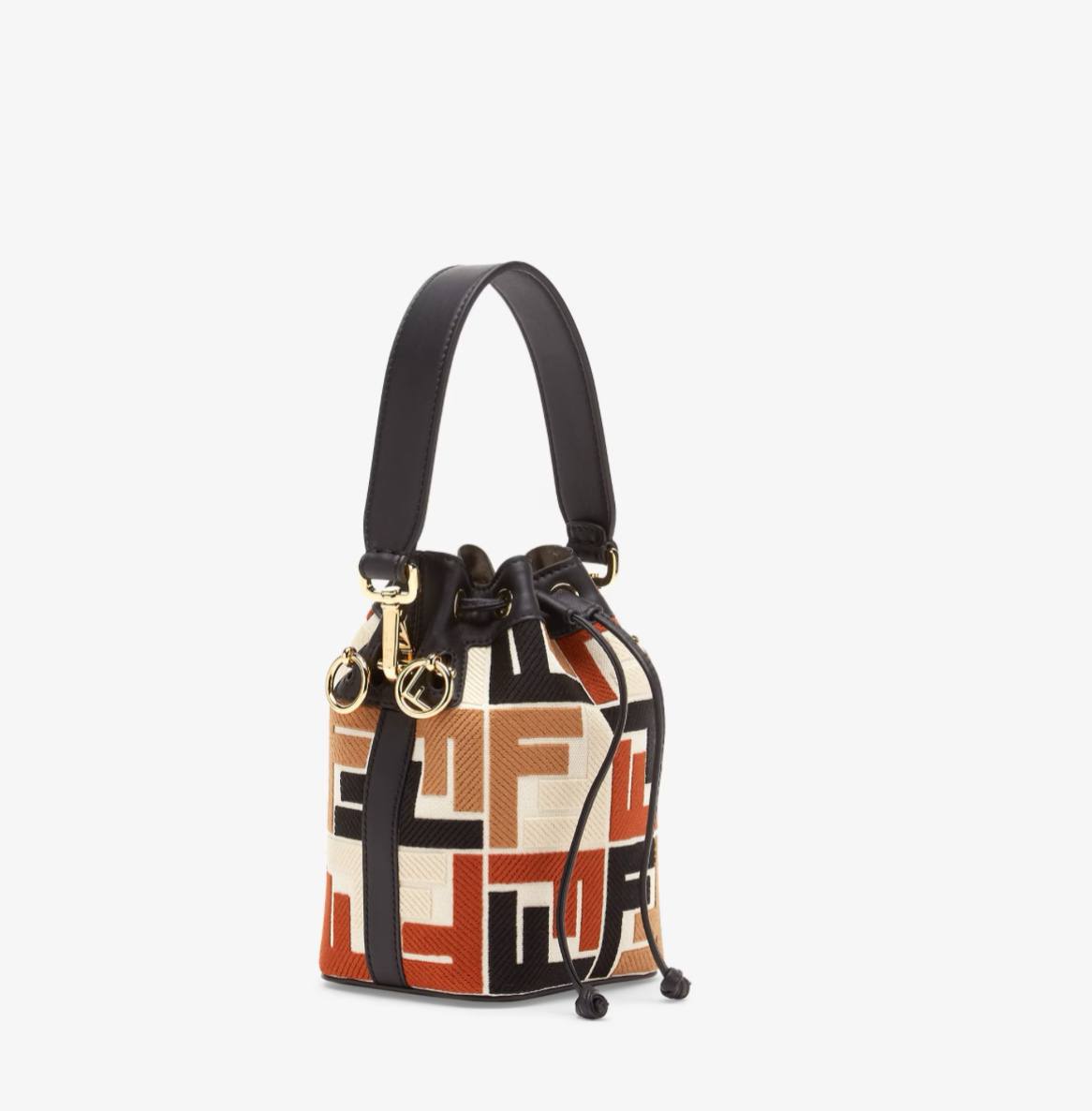 Cuero | Mon Tresor Multicolour canvas mini-bag with FF embroidery