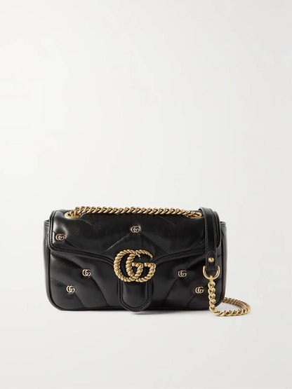 Cuero | GG Marmont Small Leather Shoulder Bag