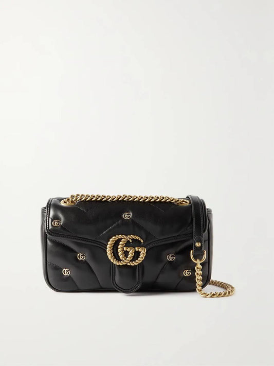 Cuero | GG Marmont Small Leather Shoulder Bag