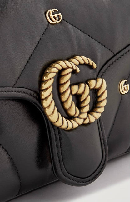 Cuero | GG Marmont Small Leather Shoulder Bag