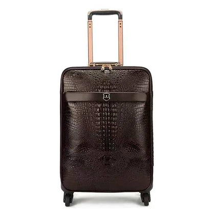 Cuero | 3 PCS Suitcases High Quality PU Crocodile Pattern Suitcase Trolley Luggage