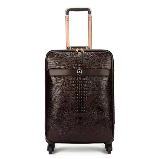 Cuero | 3 PCS Suitcases High Quality PU Crocodile Pattern Suitcase Trolley Luggage