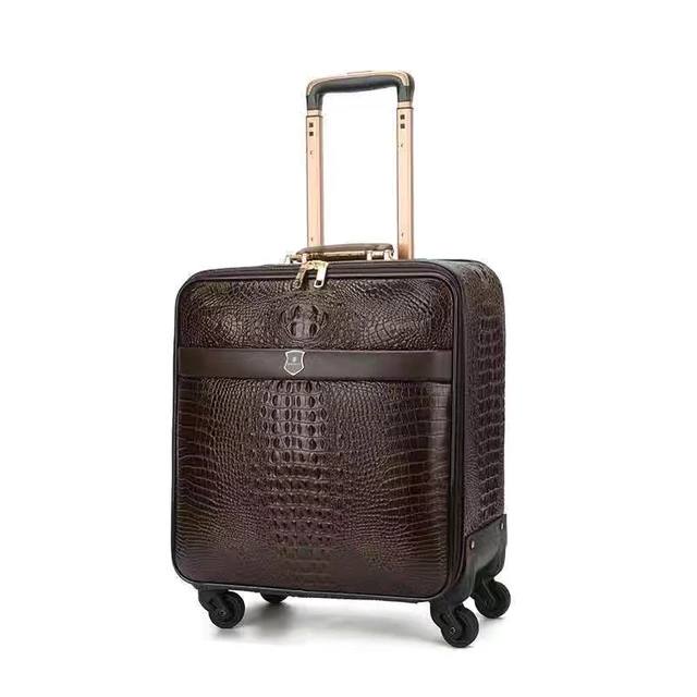 Cuero | 3 PCS Suitcases High Quality PU Crocodile Pattern Suitcase Trolley Luggage