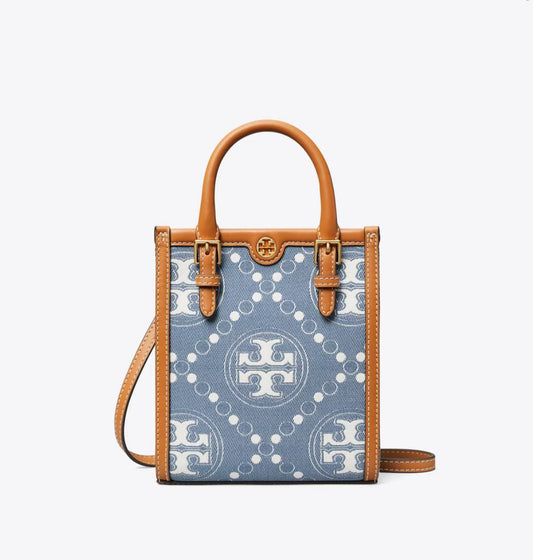 Cuero | MONOGRAM DENIM MINI TOTE
