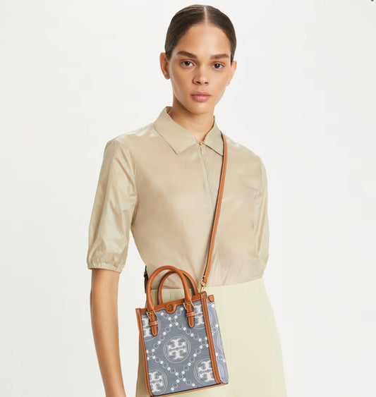 Cuero | MONOGRAM DENIM MINI TOTE