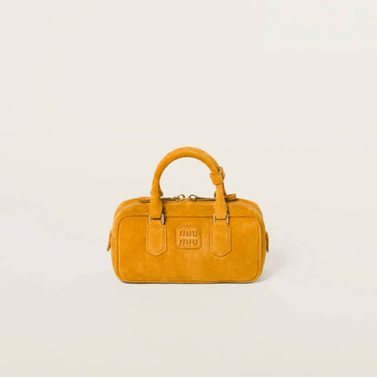 Cuero | Arcadie padded suede top-handle bag in Whiskey