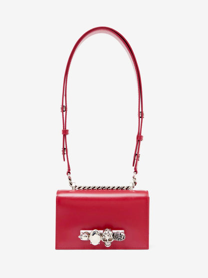 Cuero | Women's The Biker Mini Jewelled Satchel in Lipstick Red