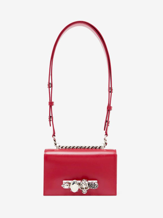 Cuero | Women's The Biker Mini Jewelled Satchel in Lipstick Red