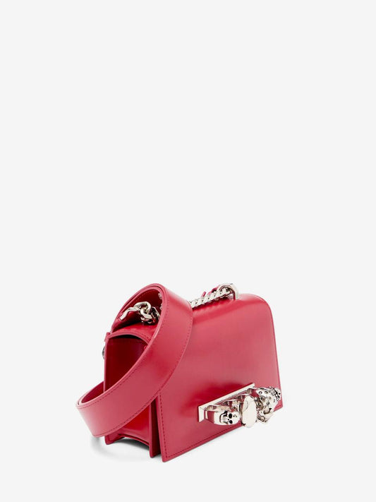 Cuero | Women's The Biker Mini Jewelled Satchel in Lipstick Red