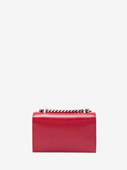 Cuero | Women's The Biker Mini Jewelled Satchel in Lipstick Red