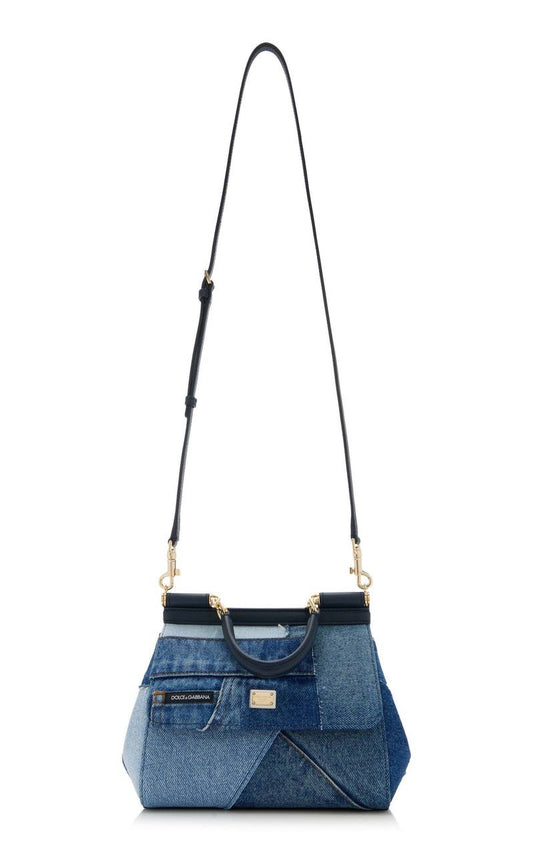 Cuero | small Sicily patchwork denim shoulder bag