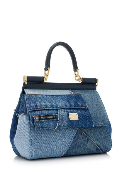 Cuero | small Sicily patchwork denim shoulder bag