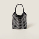 MIU MIU SMALL SATIN CRYSTAL EMBELLISHED TOP-HANDLE BAG