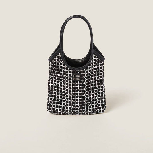 Cuero | SMALL SATIN CRYSTAL EMBELLISHED TOP-HANDLE BAG