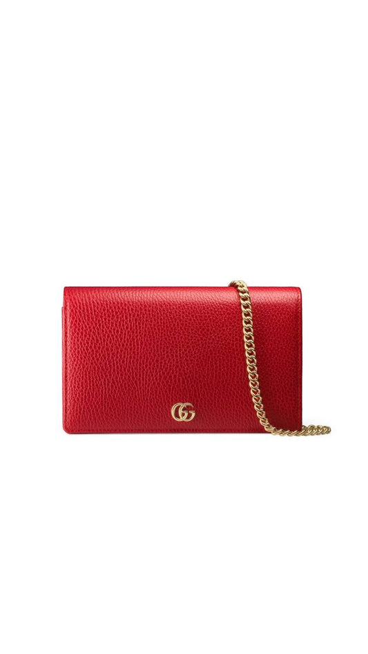 Cuero | GG MARMONT LEATHER MINI CHAIN BAG